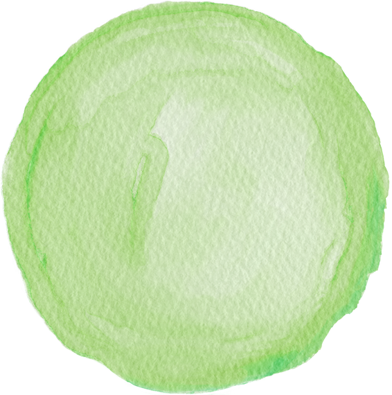 Green watercolor circle ornament